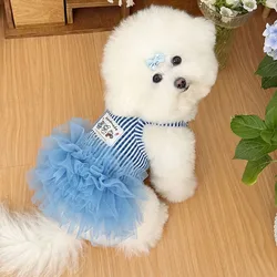 Disfraz falda tutú azul de verano para perros pequeños (Chihuahua, York y Poodle)
