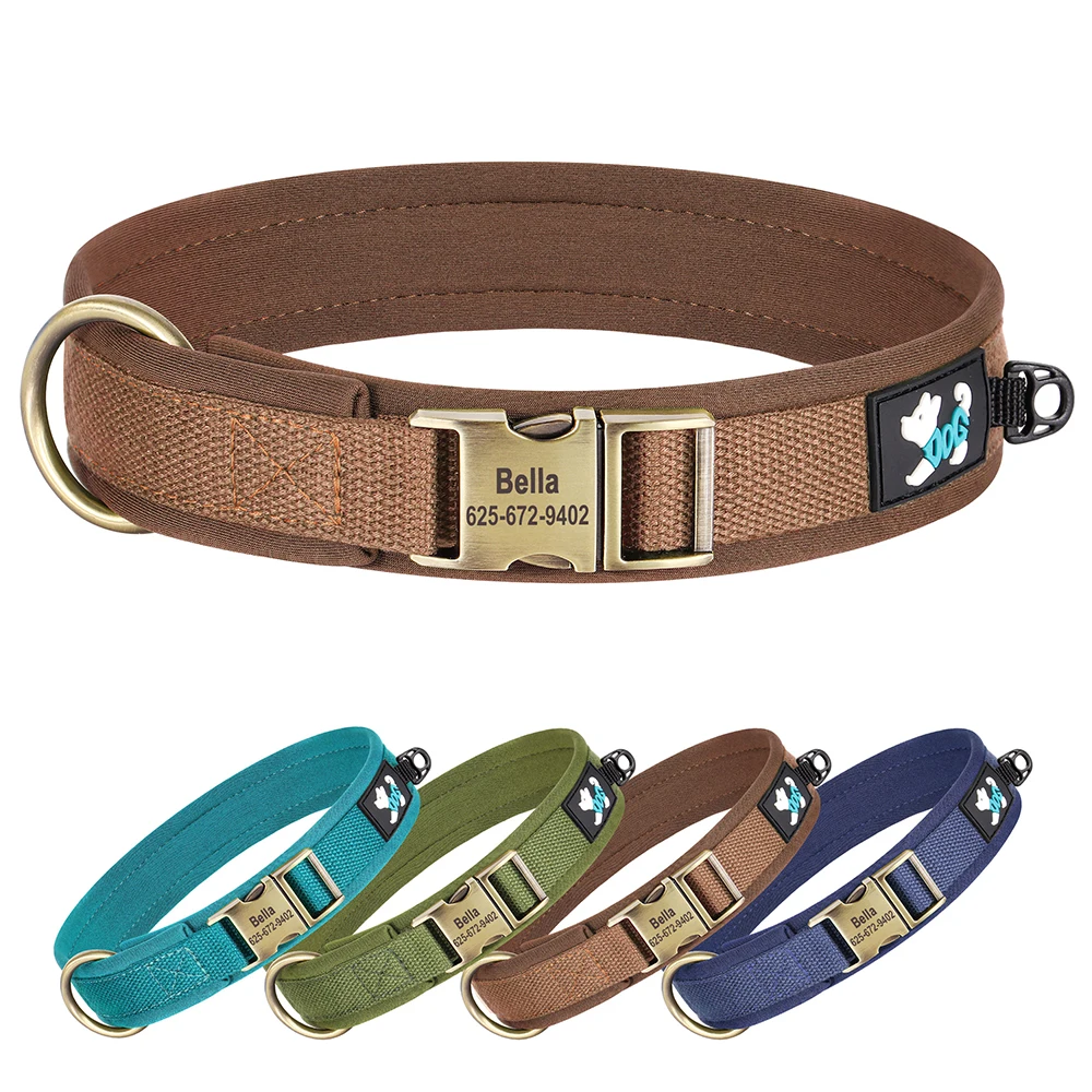 Collar nailon personalizado perro ajustable con identificación grabada - imagen 3