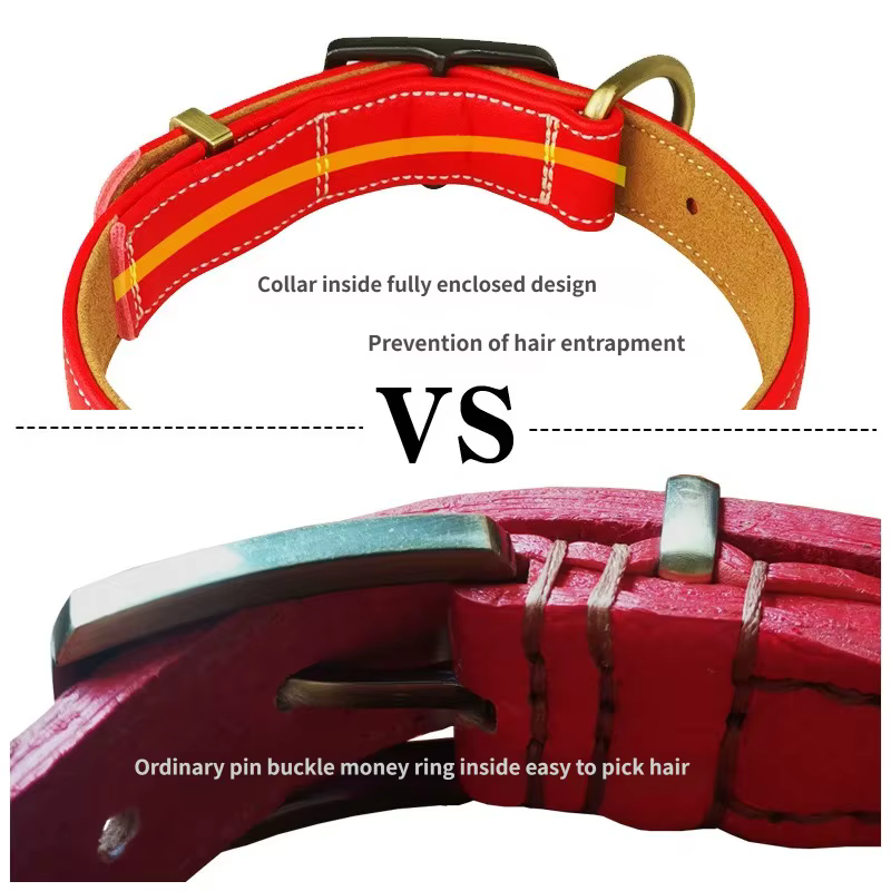 Collar ajustable para perros – Cuero microfibra suave que no enreda el pelo