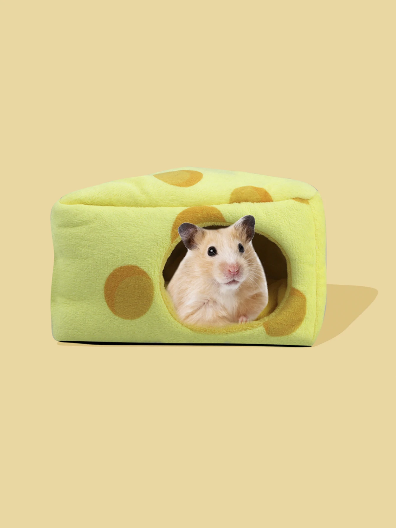 Casa de cama con forma de queso amarillo para hámster