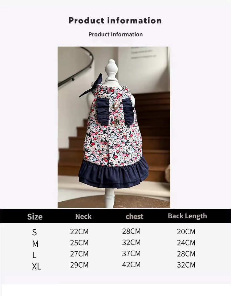 Vestido floral azul para perro