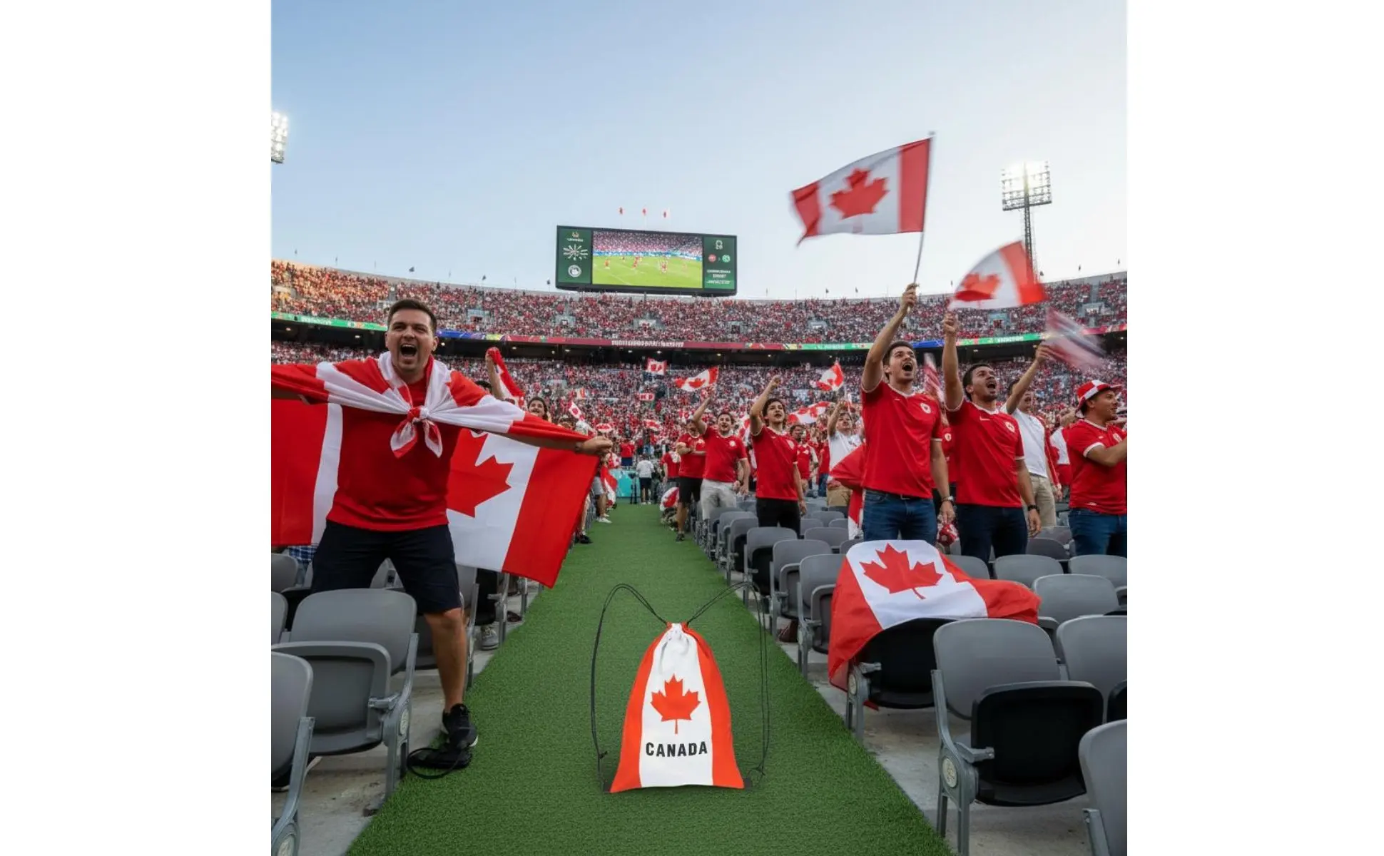 Bandera canadiense en estilo patriótico