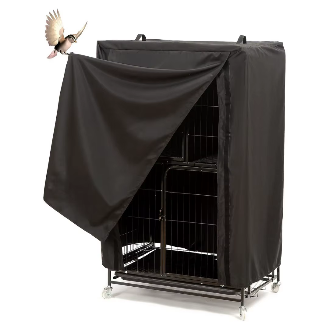Funda opaca de tela Oxford negra para jaula de pájaros - imagen 5