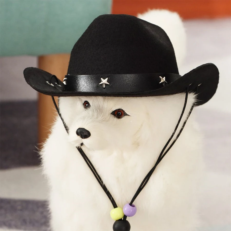 Sombrero vaquero ajustable para perros y gatos – gorra cómoda