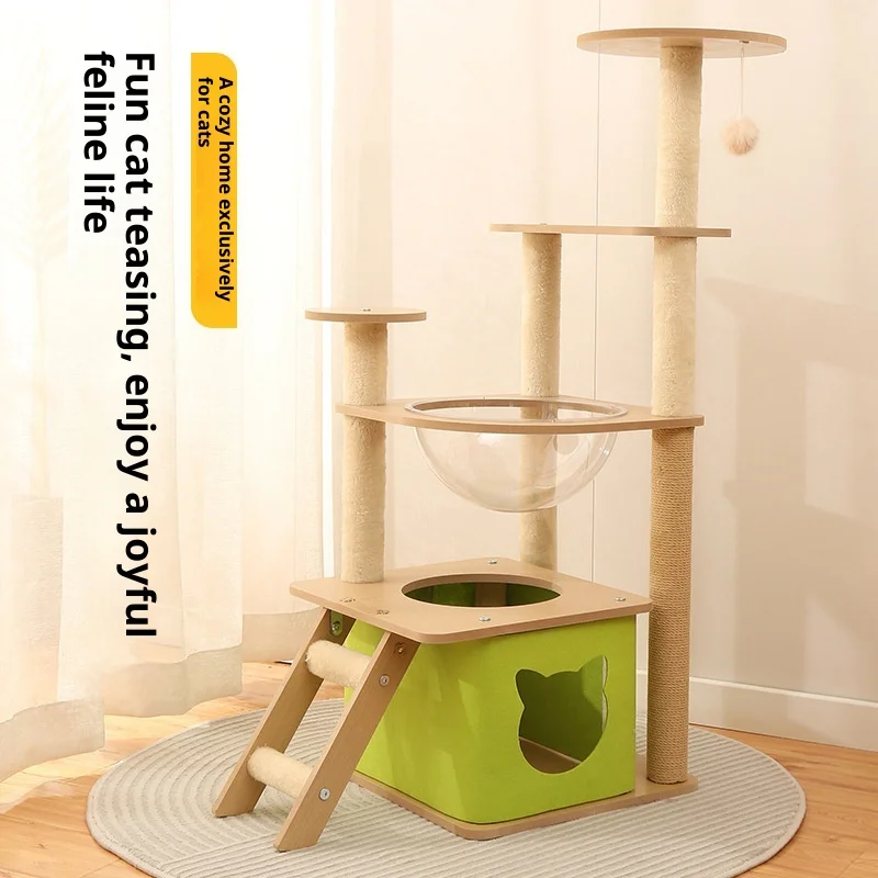 Torre de juego con escalera para gato