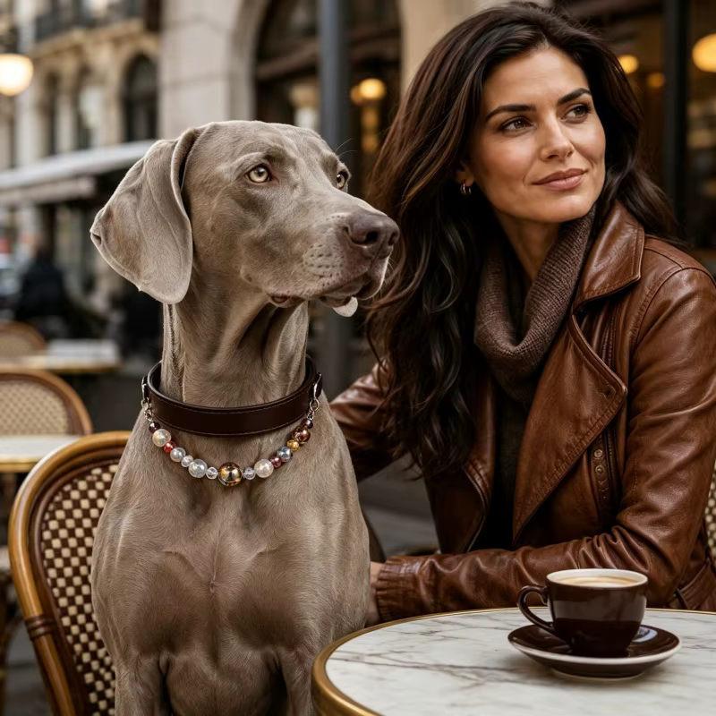 Collar princesa ajustable perlas brillantes para perros y gatos - imagen 5