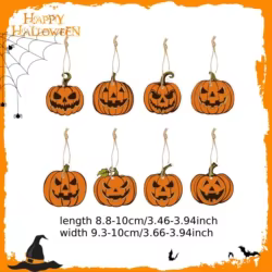 Pack 8 Calabazas Colgantes de Halloween – Adornos de Papel para Fiesta