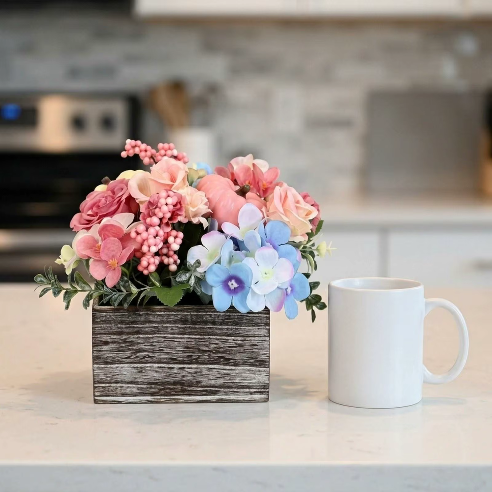 Centro de mesa flores artificiales decorativo, apto gatos y perros - imagen 4