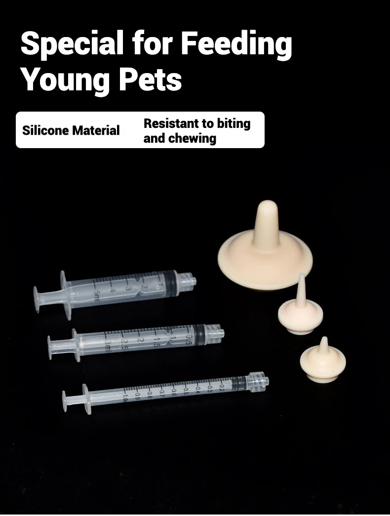 Tetina de silicona suave para alimentación de gatitos y cachorros