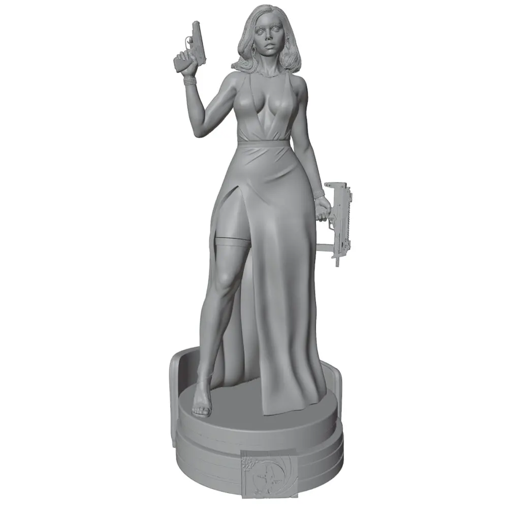 Figura de resina frente y perfil