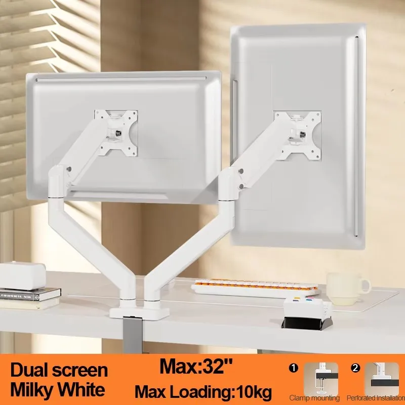 Soporte de monitor dual visto desde arriba