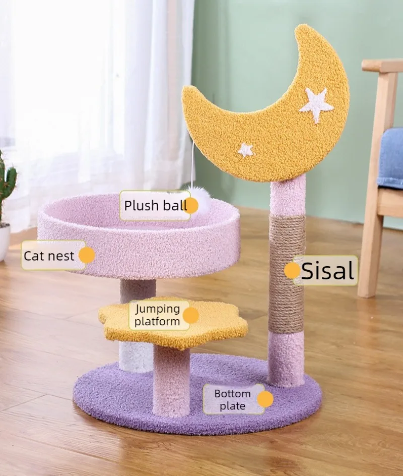 Mueble para mascotas con tres niveles y cama integrada