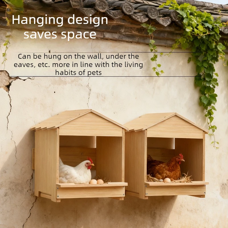 Caja nido para gallinas de madera montada en pared, colgante DIY - imagen 5