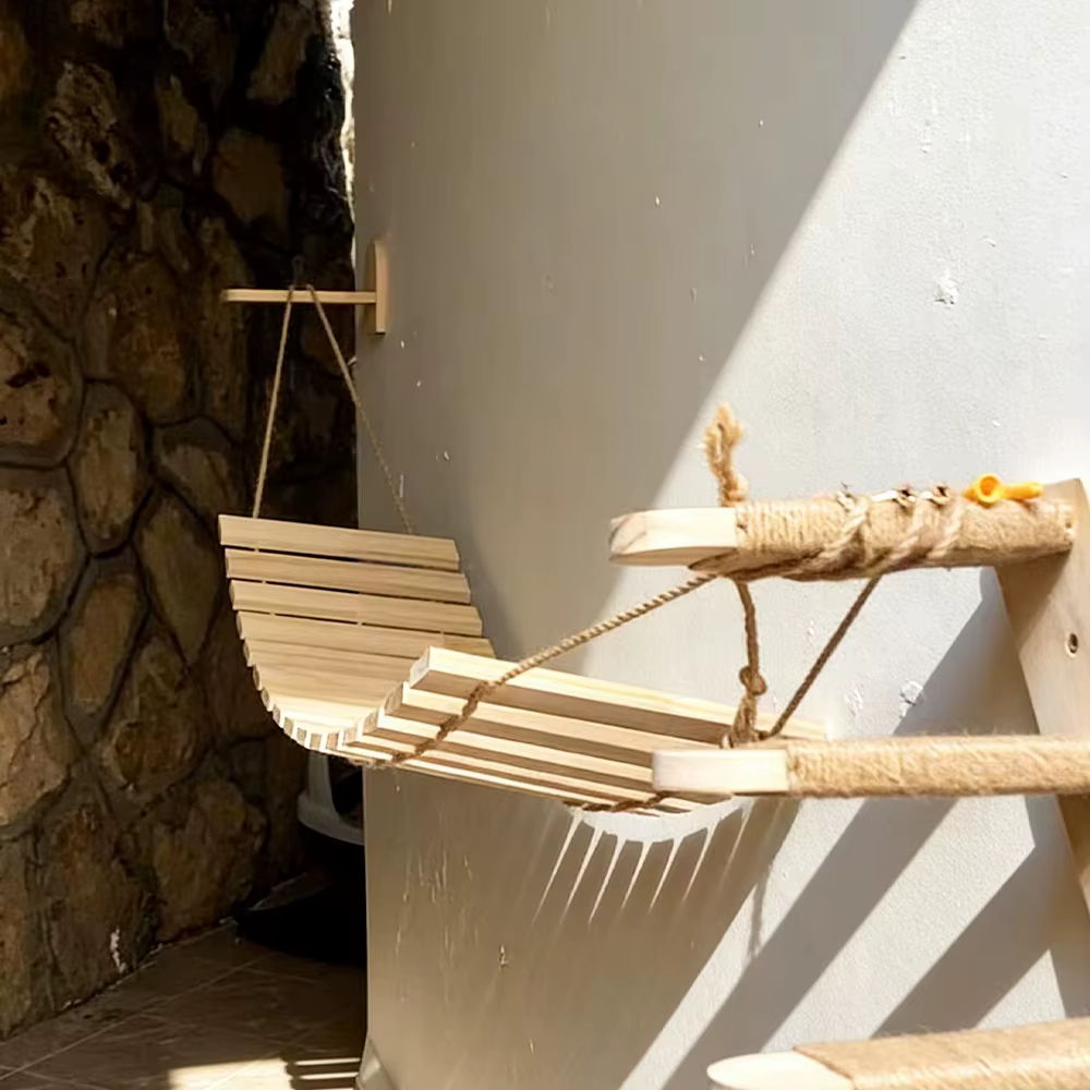 Rascador de Pared para Gatos – Escalador de Cuerda y Puente con Sisal - imagen 3