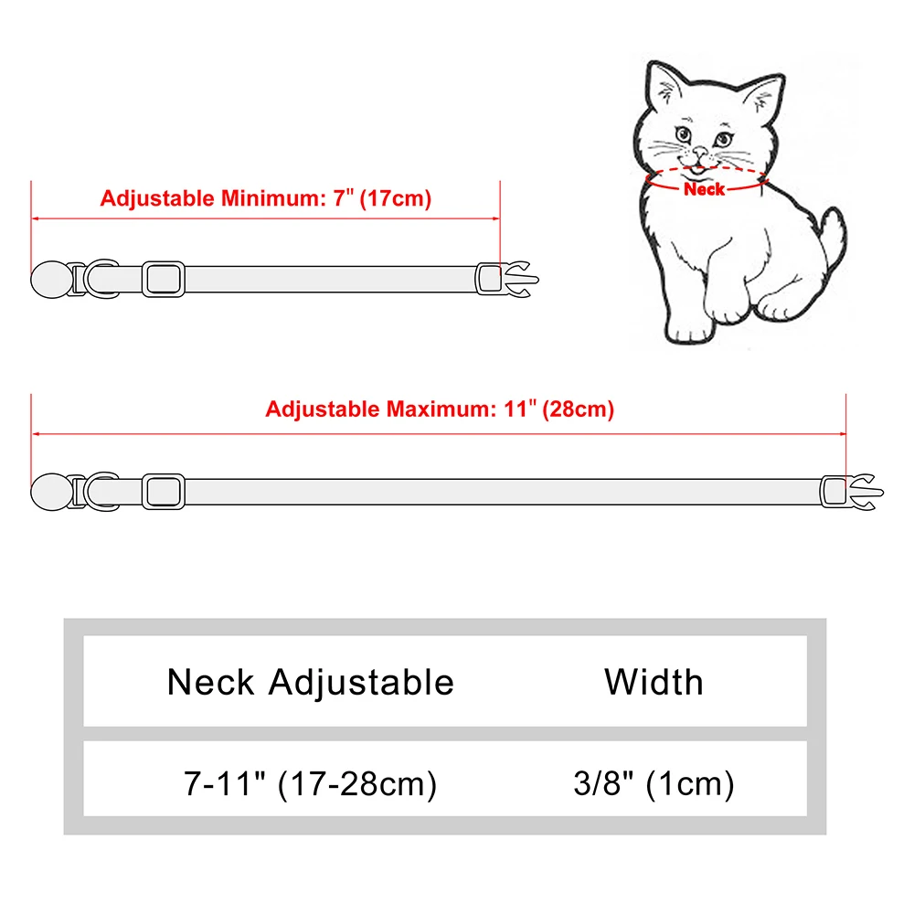 Collar de nailon con placa de identificación grabada