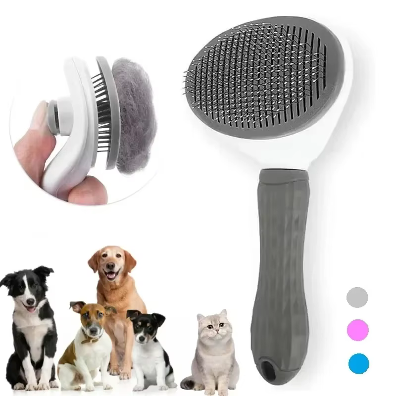 Cepillo autolimpiante para perros y gatos con botón de limpieza - imagen 3