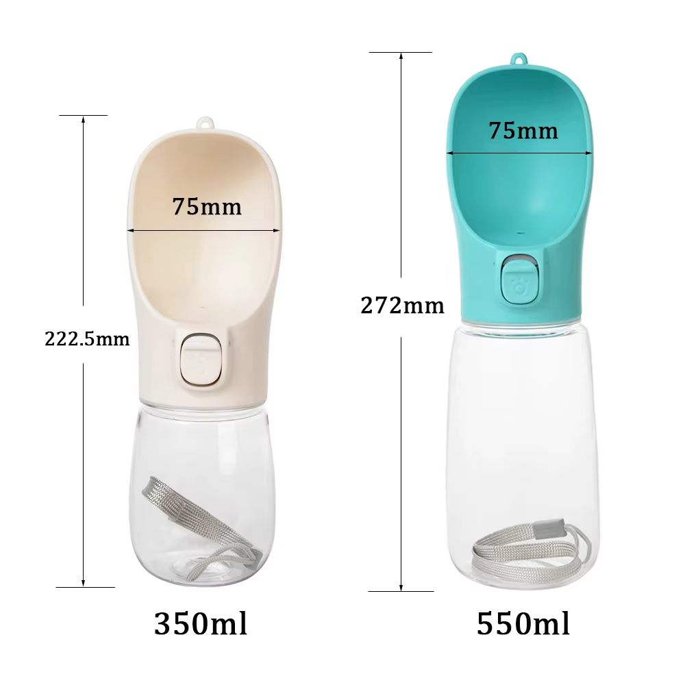 Botella portátil con taza para beber y cordón