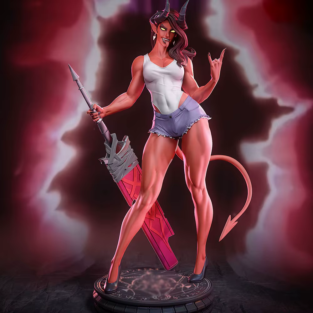 Miniatura DIY de chica sexy en resina, modelo gris impreso 3D - imagen 4