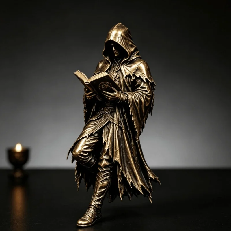 Figura Gótica Grim Reaper de Resina – Decoración Oscura Halloween - imagen 4