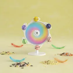 Juguete giratorio 360º para loros: rueda interactiva de jaula