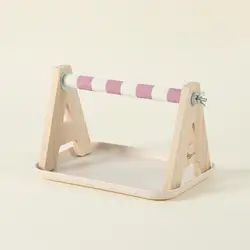 Plataforma madera natural para loros – Juego, entrenamiento y aseo