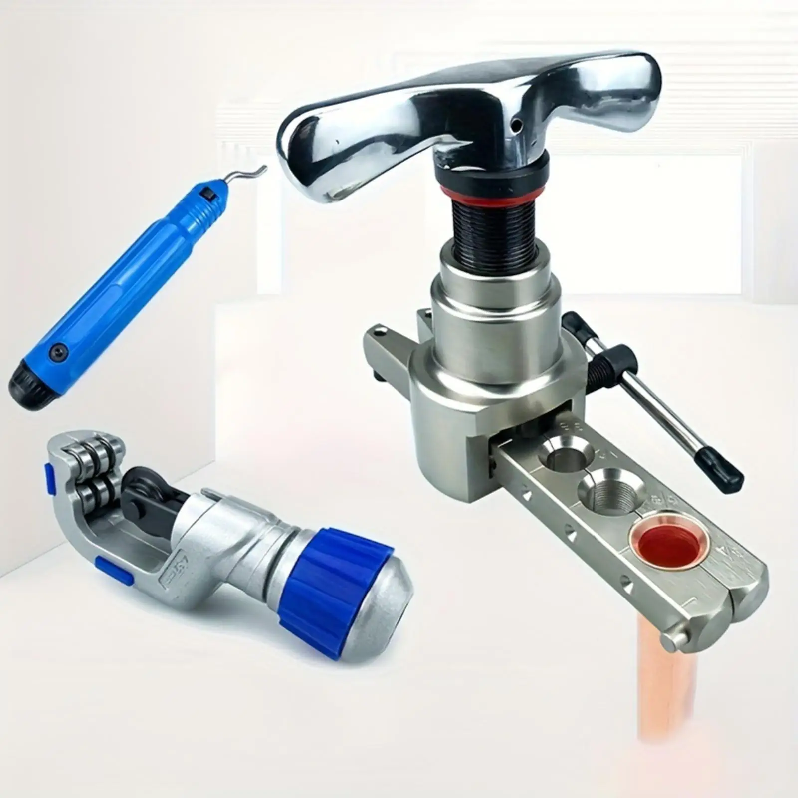 Kit Abocardador 5 Piezas + Desbarbador – Expansor Tubos Multitamaño - imagen 5