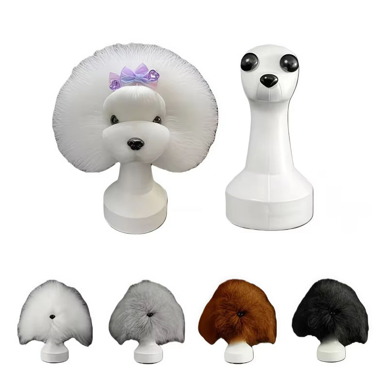 Maniquí canino con base estable para prácticas de peluquería