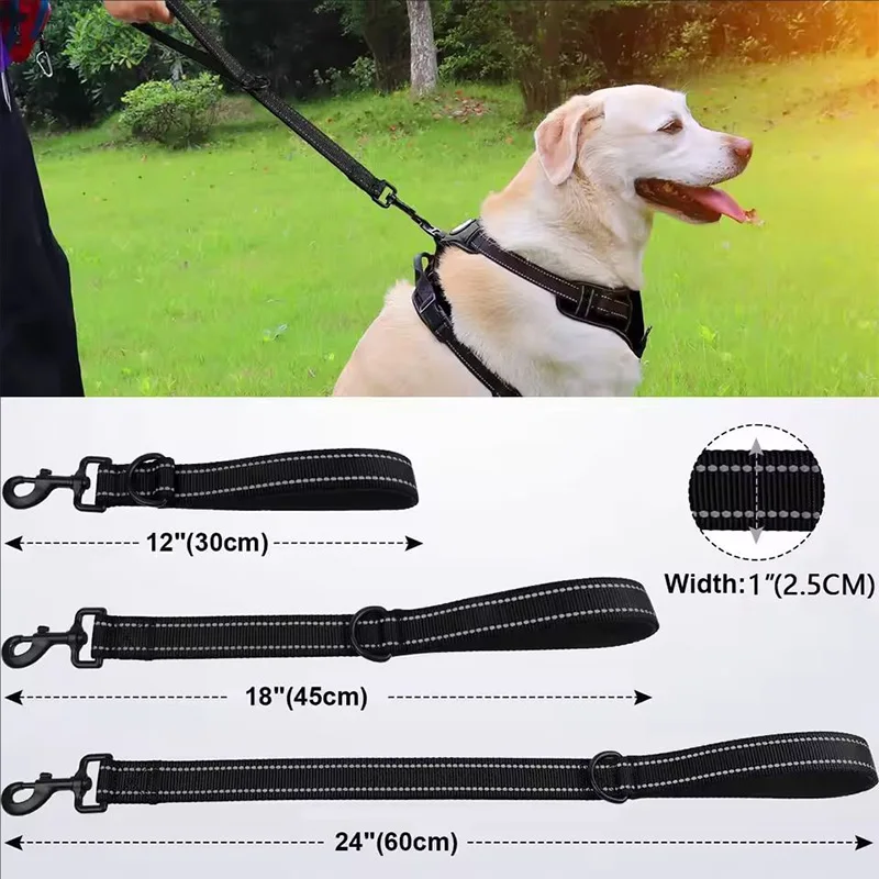 Correa reflectante de nailon con rotación para perros grandes
