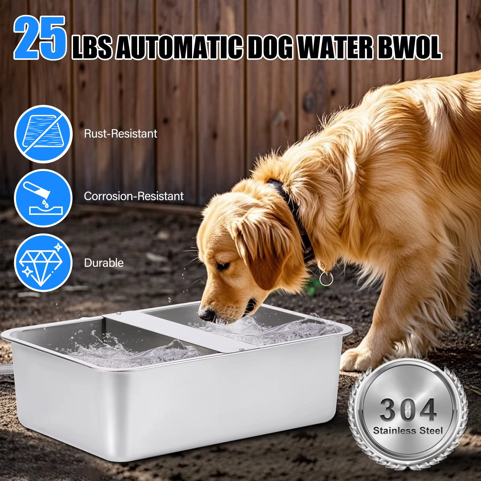 Bebedero automático para ganado 25L inox con bola flotante - imagen 4