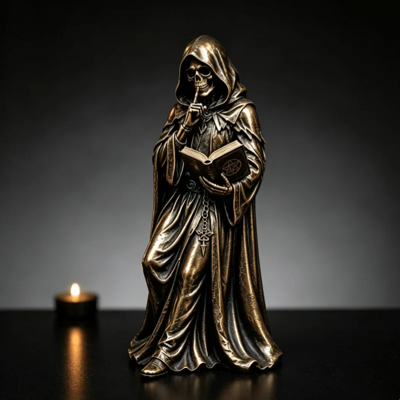 Figura Gótica Grim Reaper de Resina – Decoración Oscura Halloween - imagen 2