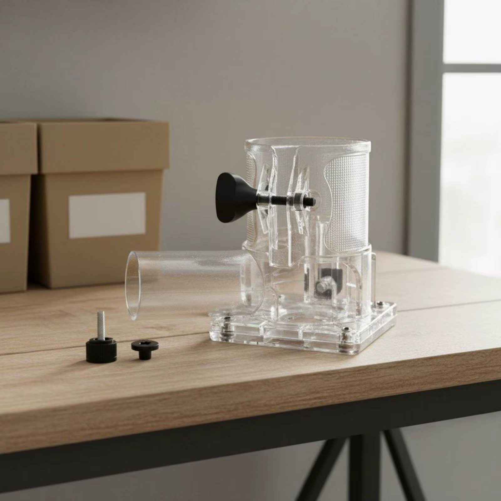 Cubierta Universal de Aluminio para Router – Soporte con Base Antipolvo - imagen 5