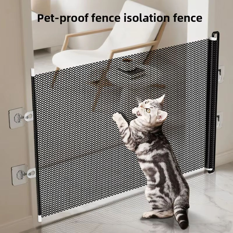 Barrera retráctil para gatos y perros – Valla interior de malla sin taladrar - imagen 5