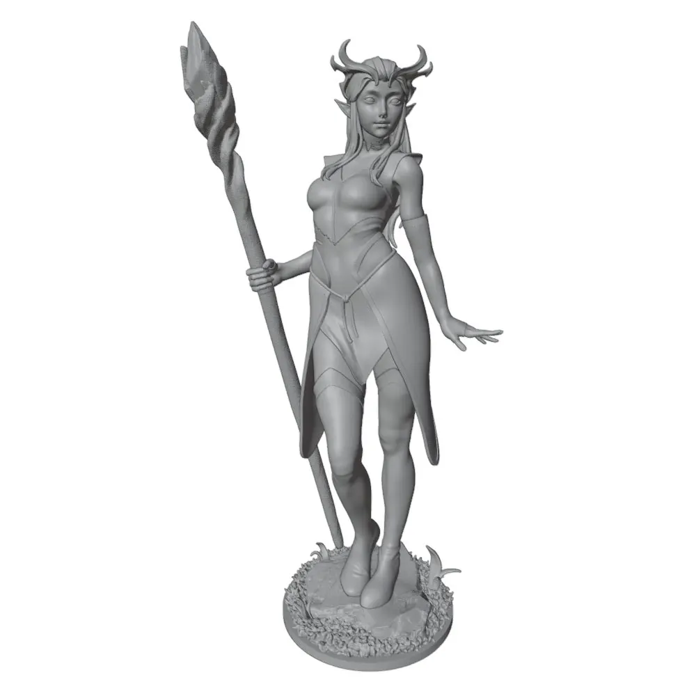 Figura anime gris en 3D sin montar, decoración de habitación