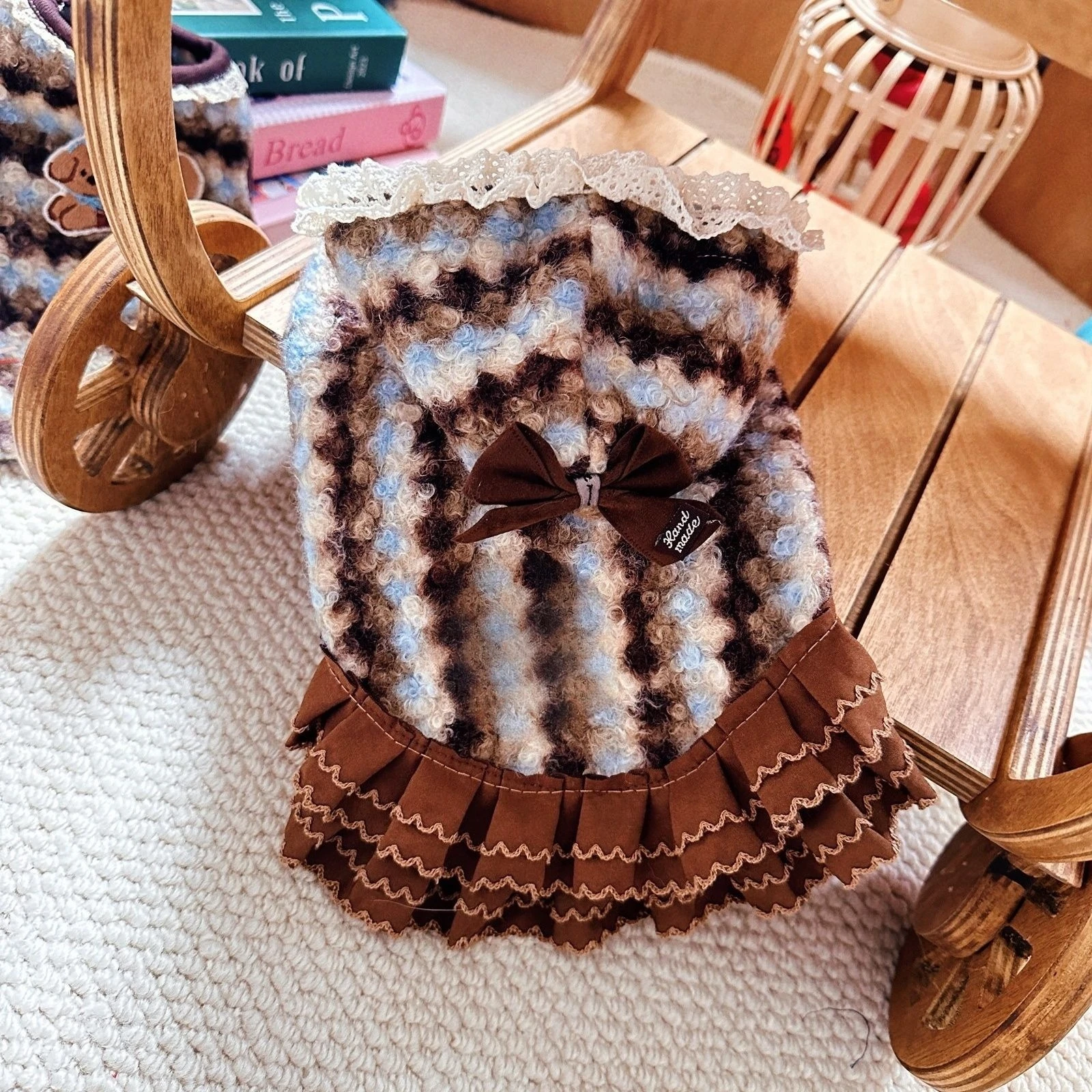 Chaqueta a Rayas con Capucha para Gato Teddy – Chaleco Grueso de Invierno - imagen 2