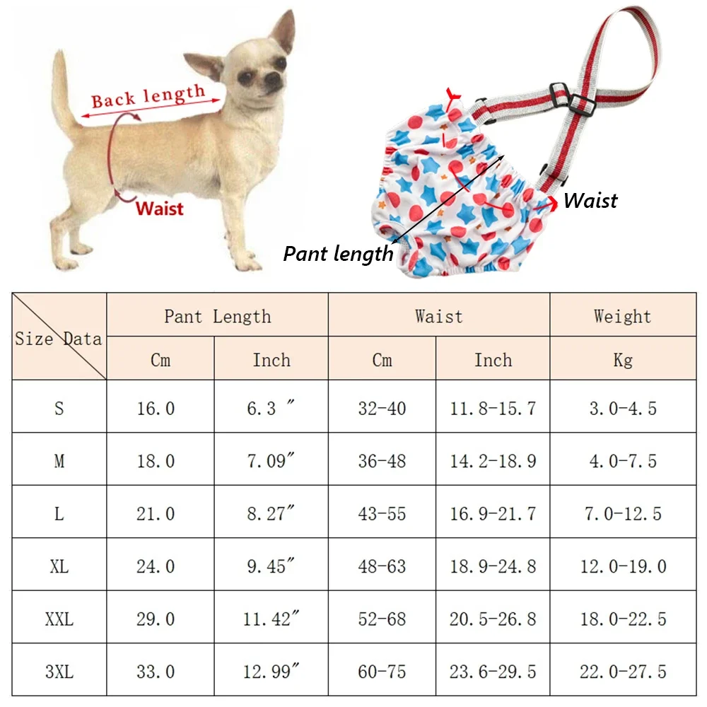 Pañal puesto en perro mediano