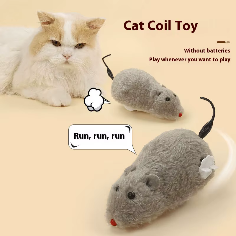 Juguete ratón mecánico de peluche para gatos y perros – se mueve - imagen 4