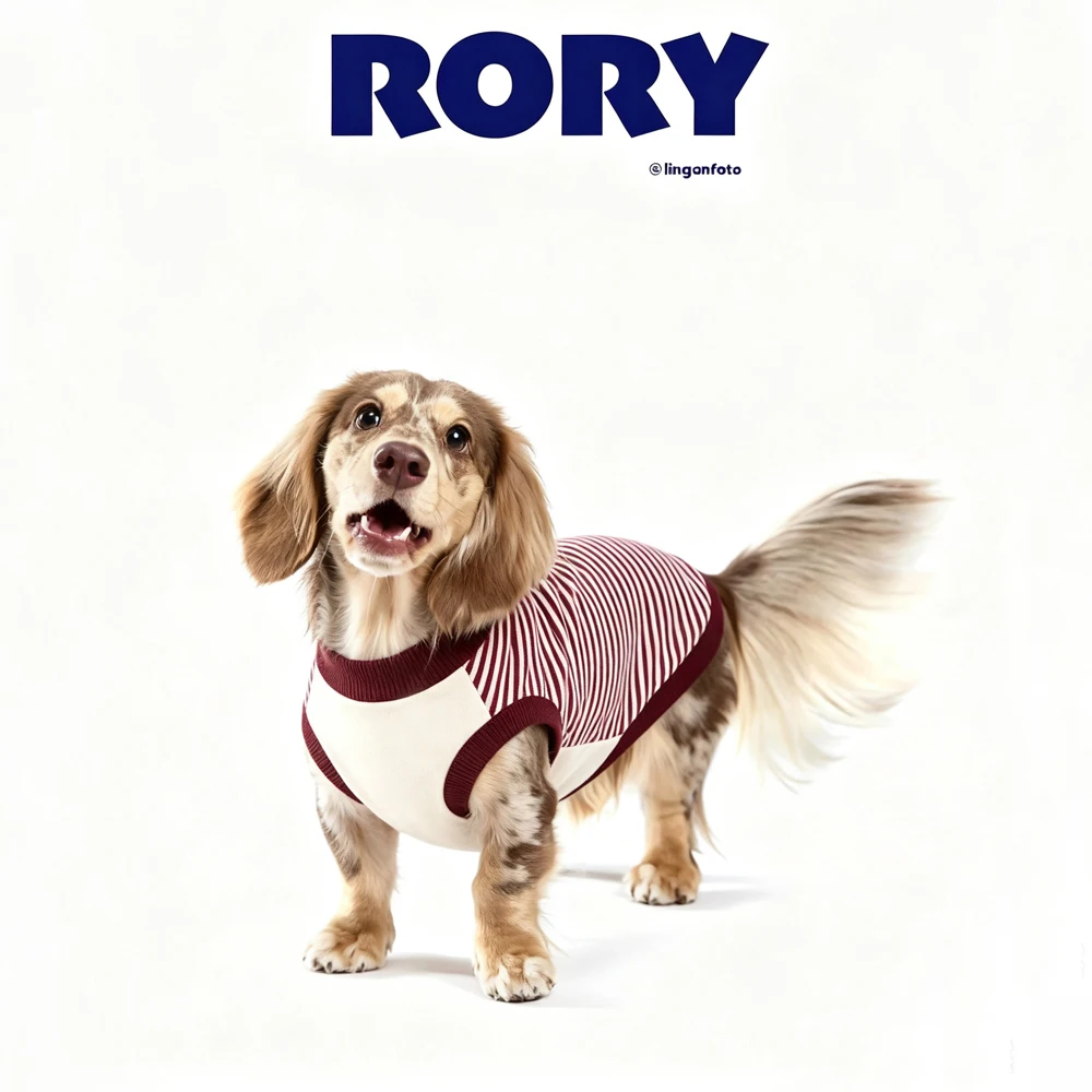 Chaleco sin mangas de algodón a rayas para dachshund – Primavera y verano
