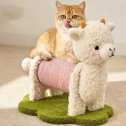Rascador para Gatos con Rueda y Protector de Sofá – Sisal natural