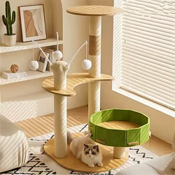 Árbol rascador para gatos con protector de sofá, torre y juguetes