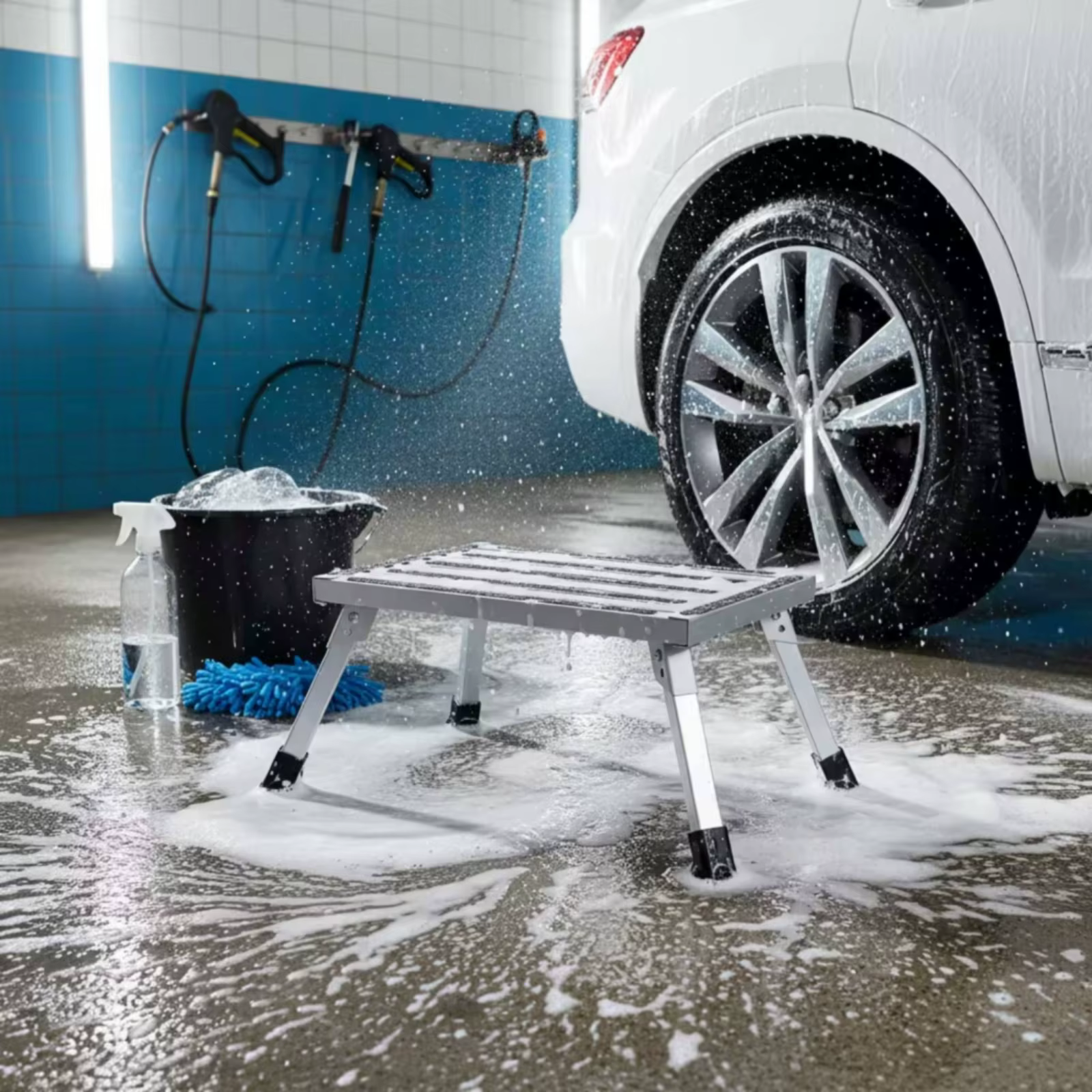 Taburete Plegable para Lavado de Coches – Plataforma Multiusos - imagen 2