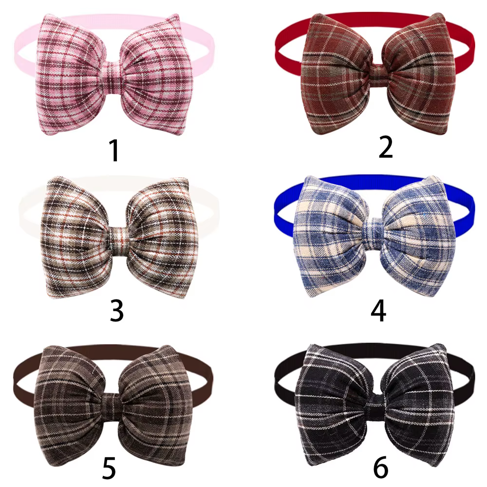 Pajaritas a cuadros ajustables para perros y gatos – Collares de moda clásicos - imagen 5