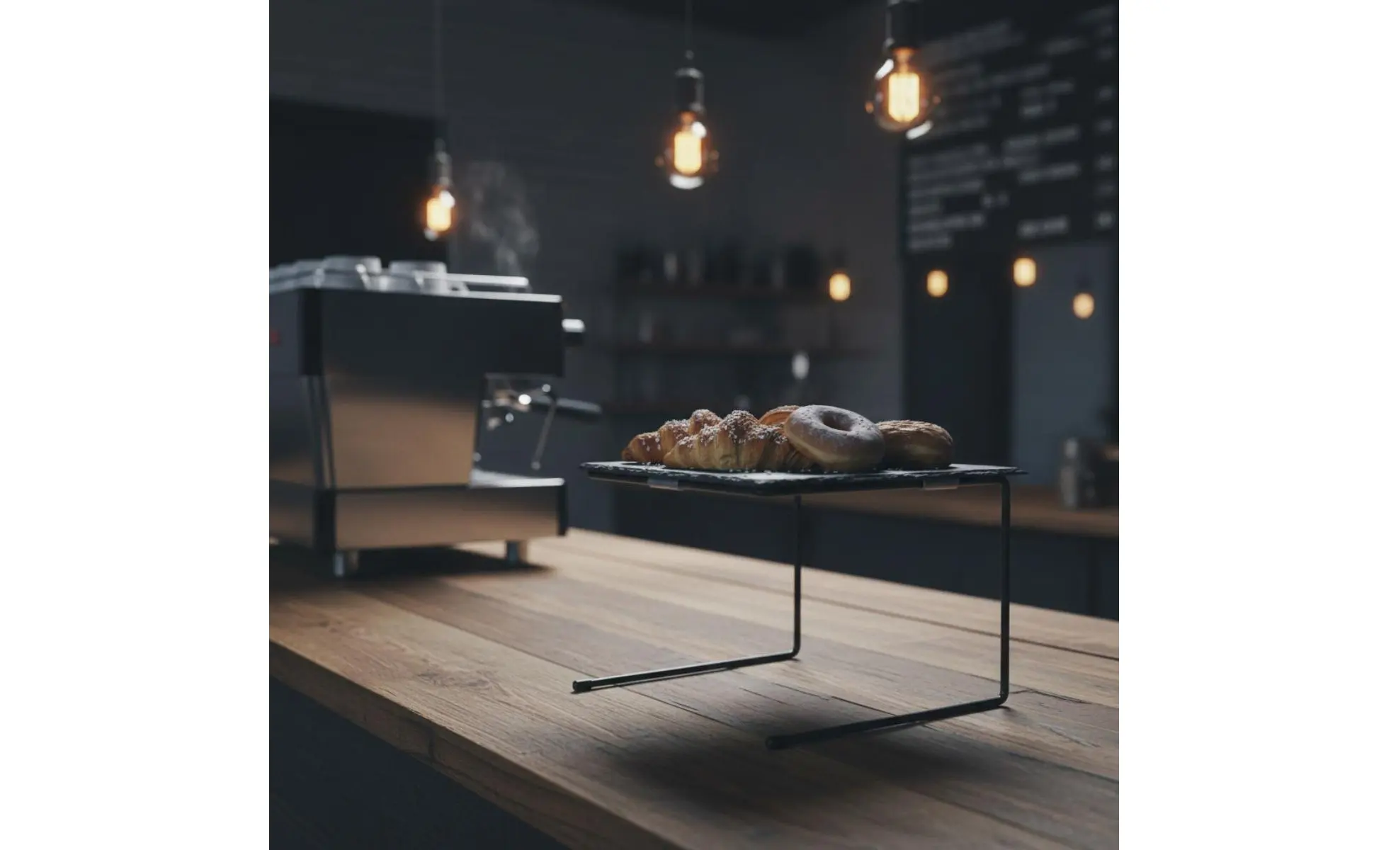 Soporte escalonado para presentación de alimentos