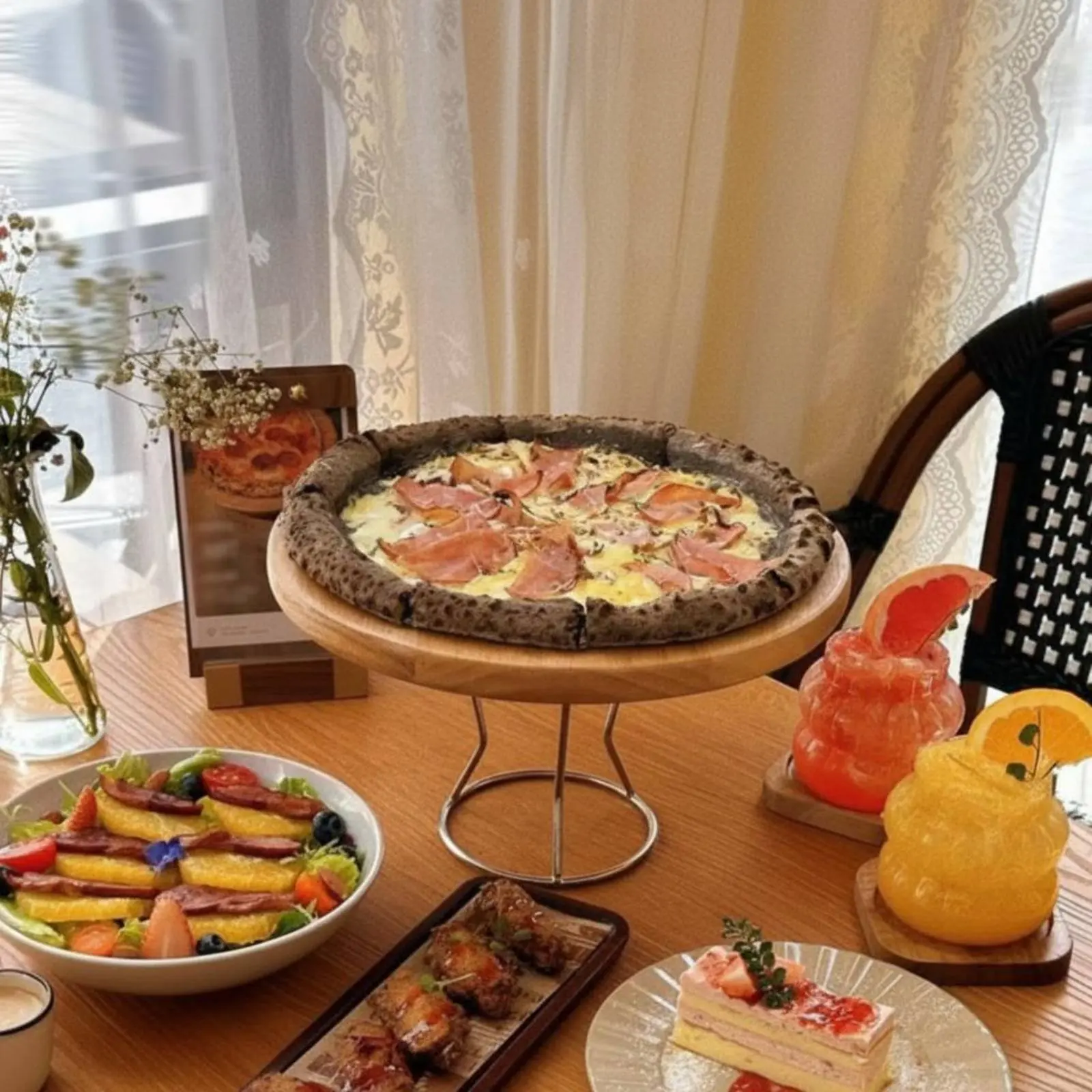 Soporte para tartas y postres retro con base de hierro y plato para servir - imagen 4