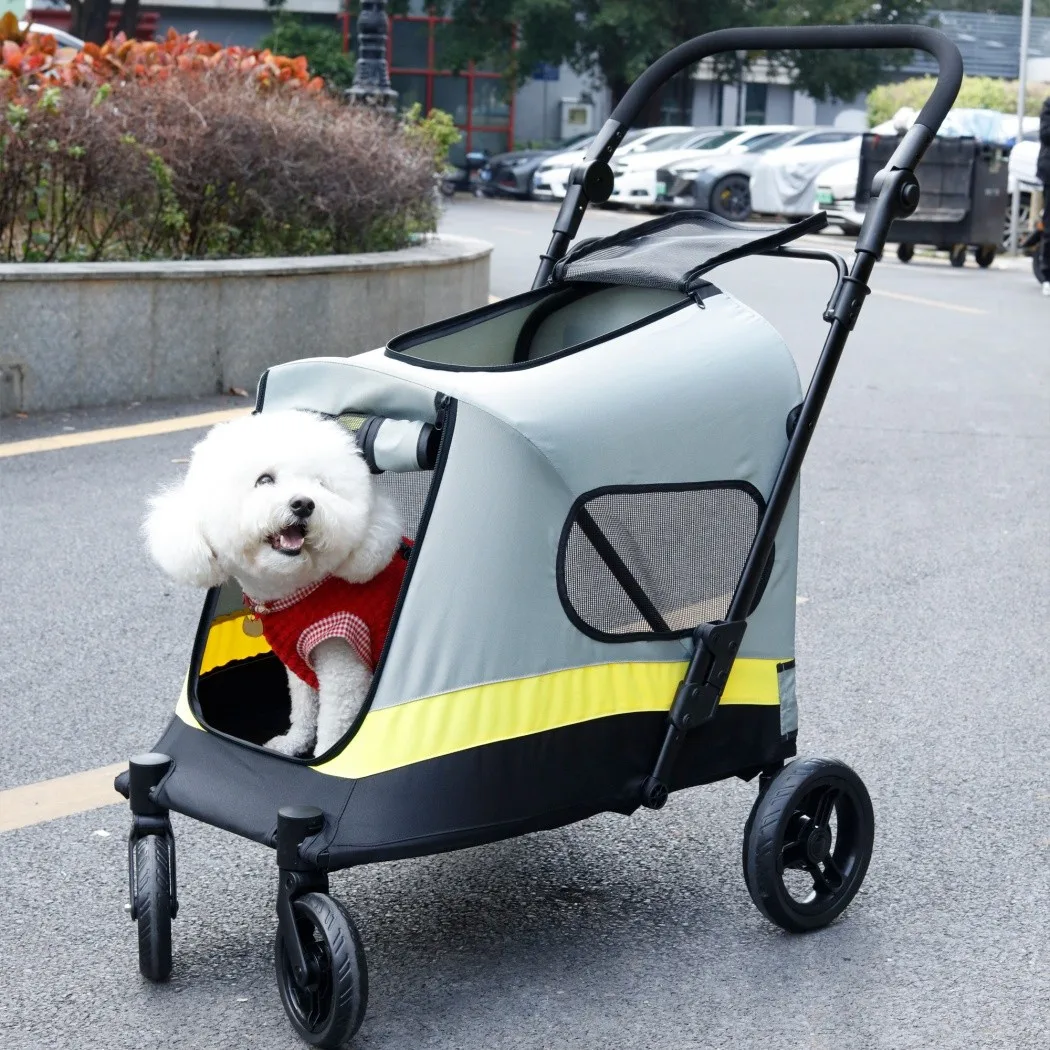 Carrito de paseo todoterreno para perros pequeños y medianos – Doble entrada - imagen 4