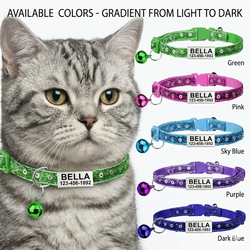 Collar de identificación antipérdida con placa para gatos y perros - imagen 5