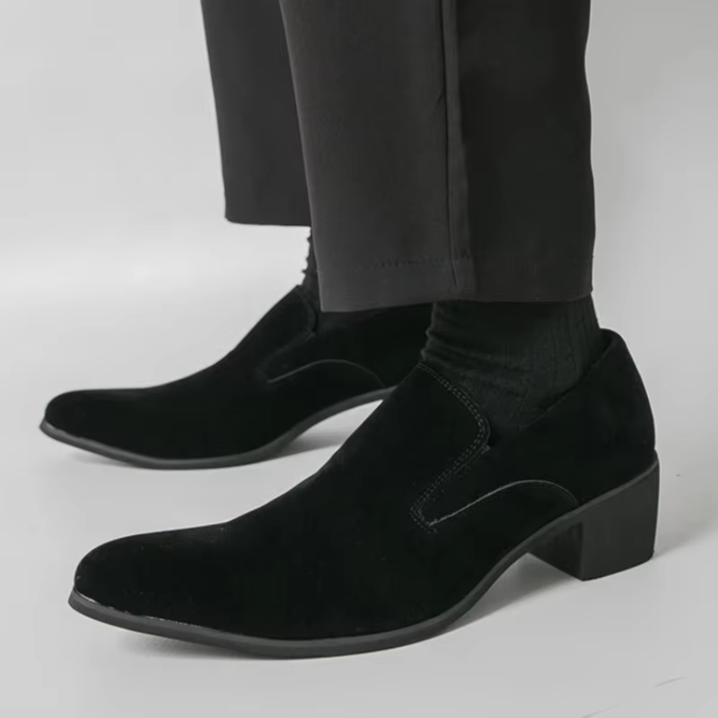 Mocasines de cuero para hombre con plataforma y tacón alto - imagen 4