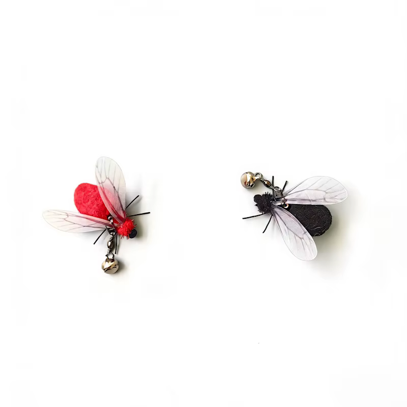 Repuesto plumas negras y rojas para juguete interactivo gato - imagen 3