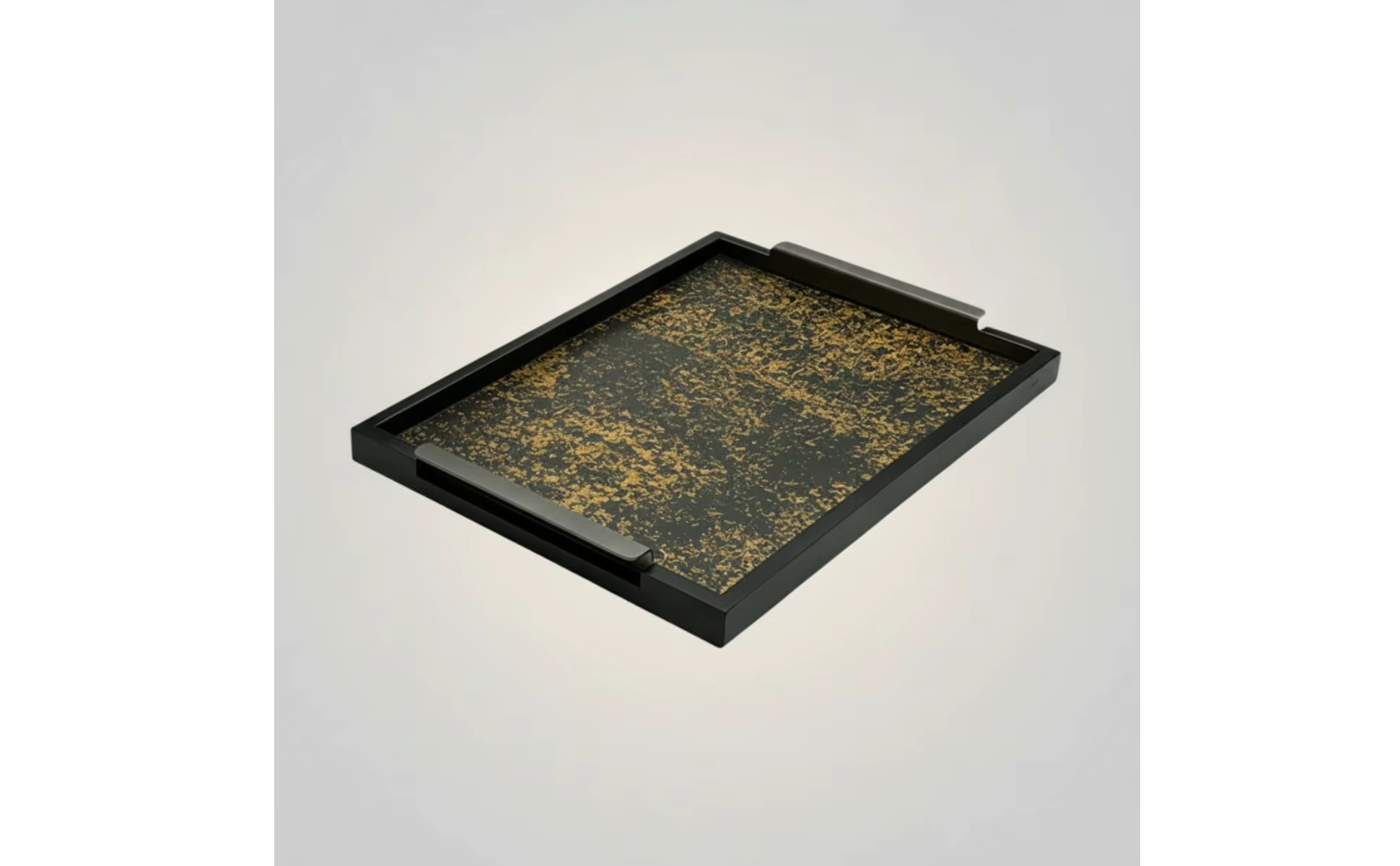 Bandeja de madera con asas, formato rectangular
