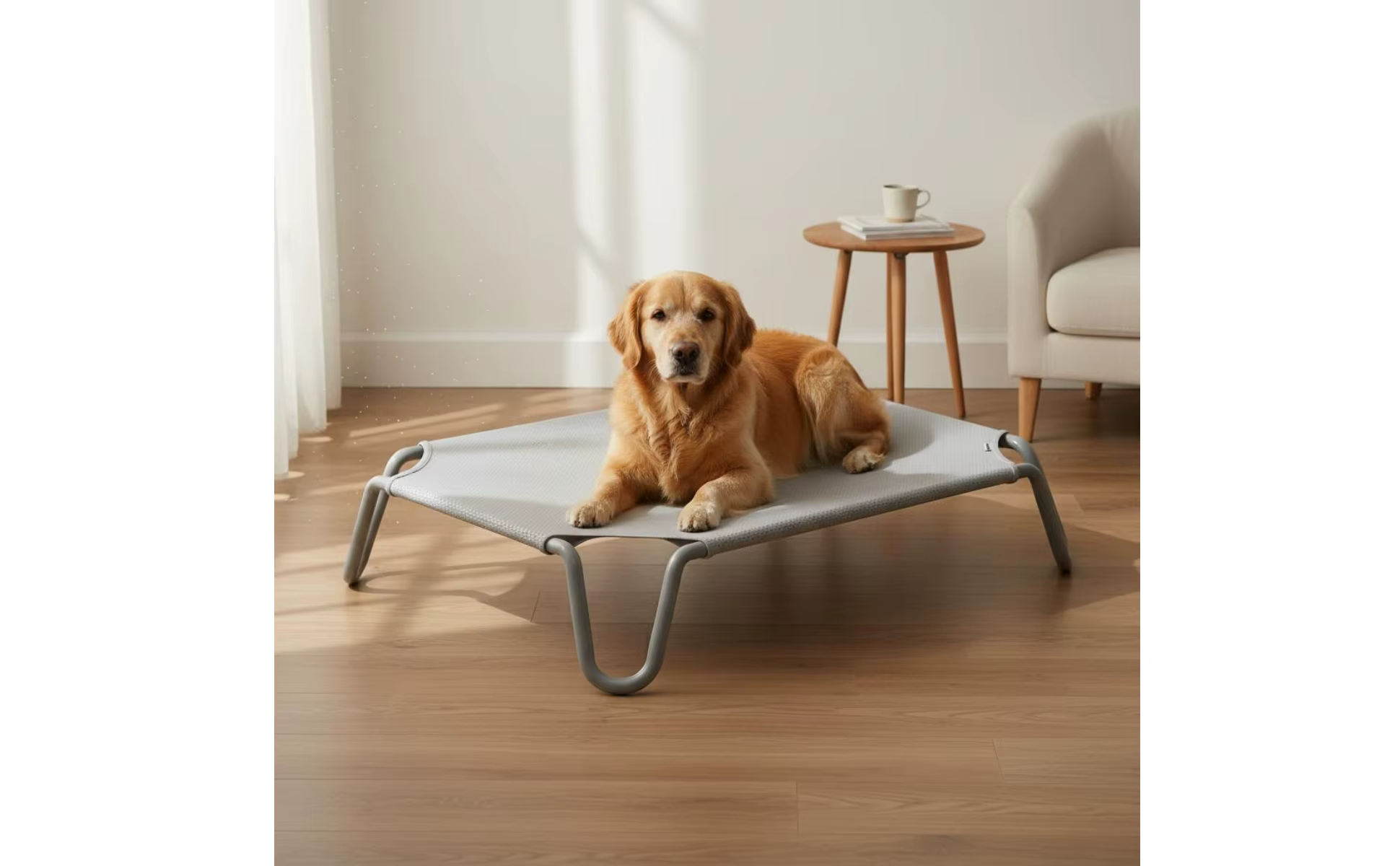 Cama elevada para mascotas de tejido transpirable