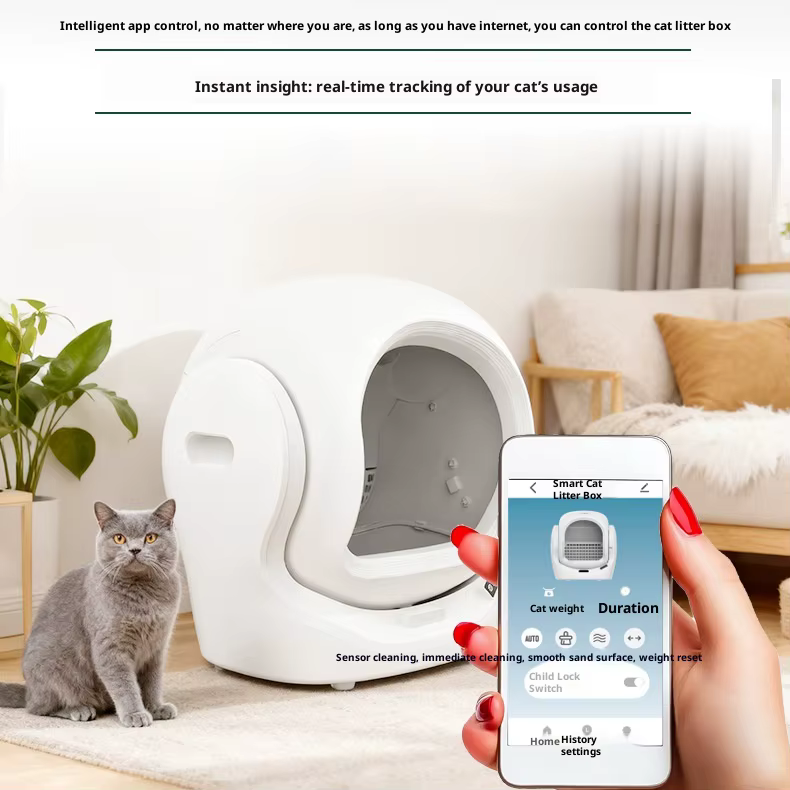 Arenero inteligente autolimpiable para gatos – Control por App - imagen 4